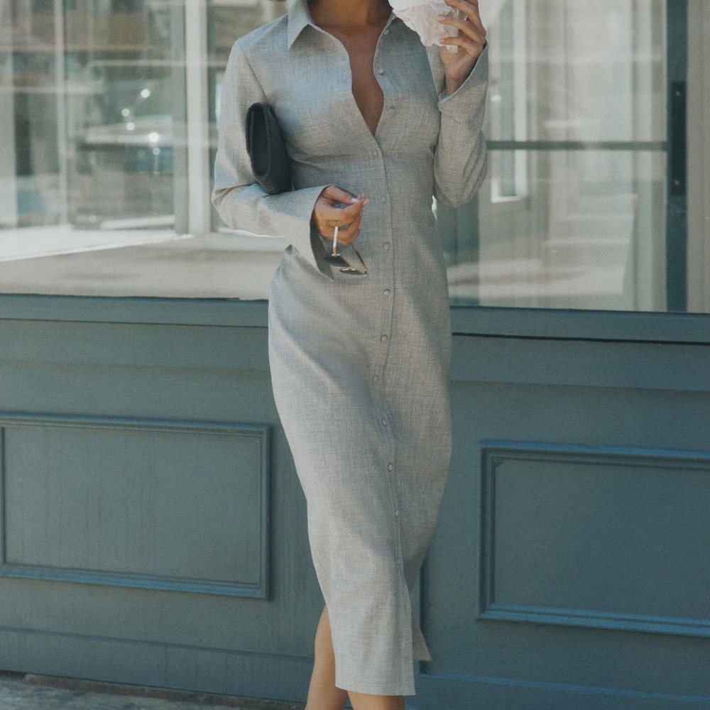 Dorian Fitted Shirt Midi Dress